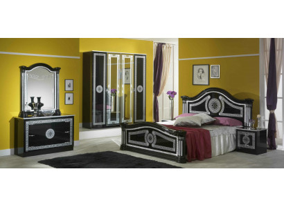 Schlafzimmer Komplett Set Königliches Stil Modrern Bett Nachttisch 6 tlg. Neu