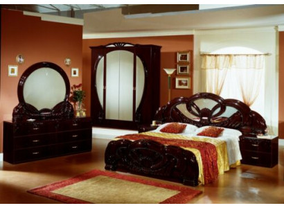 Schlafzimmer Set Design Modern Luxus Schlafzimmer Bett 2x Nachttisch 6 tlg. Holz