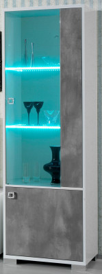Wohnwand Doppel Vitrine Konsole TV-Tisch Schrankwand Glasvitrinen Wohnzimmer