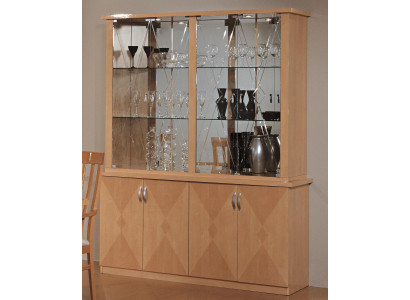 Klassische Vitrine Schrank Italienische Möbel Schränke Möbel Vitrinen Buche neu