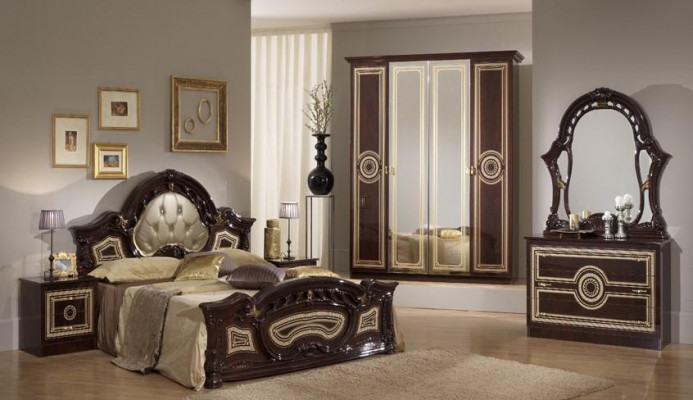 Chesterfield 3 tlg. Set Bett 2x Nachttisch Betten Doppel Hotel Polster Konsole