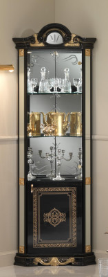 Klassische Vitrine Schrank Wohnzimmer Vitrinenschrank Vitrinen Italien Möbel Neu