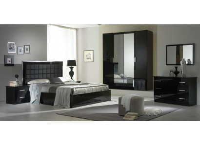 Design Schlafzimmer 6 tlg. Schlafzimmer Komplett Set Bett Nachttisch Kommode Neu