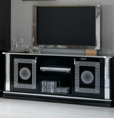 Schwarz TV Tisch RTV Schrank Lowboard Möbel Fernsehtisch Design Fernsehschrank
