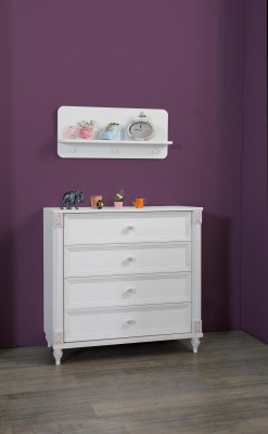 Kinderzimmer Kommode mit Schubladen Möbel Holz Landhaus Sideboard Weiß