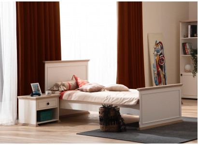 Bett Einzelbett Nachttisch Schlafzimmer 2tlg. Modern Luxus Möbel Neu