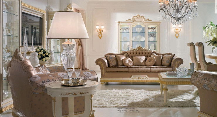 Luxus Dreisitzer Sofa 3 Sitzer Stoff Sofas Design Barock Wohnzimmer