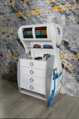 Polizei Auto Kinder Schlafzimmer Kinderbett Kommode Schreibtisch 3tlg