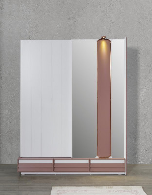 Kinderzimmer Set 7tlg Luxus Bett Nachttisch Kommode Kleiderschrank Wandregal