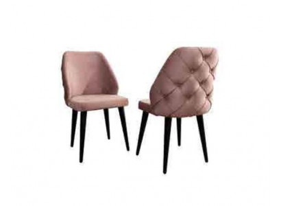 Hölzerne gepolsterte Stuhl beige zurück Chesterfield schwarzen Beinen  Esszimmer