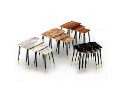 3 luxuriöse Couchtische auf schwarzen Beinen aus Edelstahl für Ihr Wohnzimmer