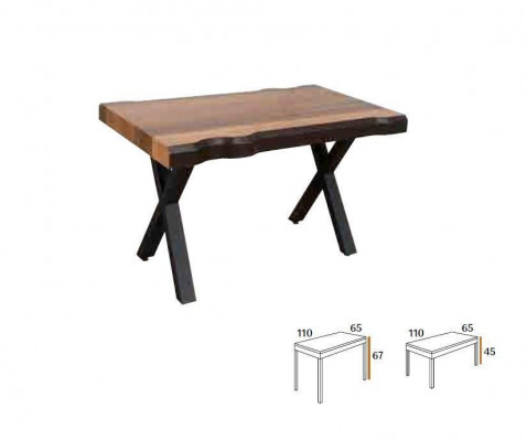 Holz Couchtisch auf schwarzen Beinen für Ihr Wohnzimmer Original Designmodell