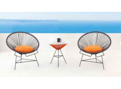 Stuhl Set Garnitur 2x Sessel Tisch Stühle Polster Gartenmöbel Terrasse