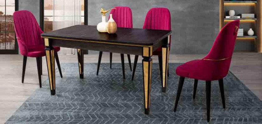 Tisch Esstisch Möbel Essgarnitur Essgruppe Tisch 4x Stühle Essgarnitur 5tlg.