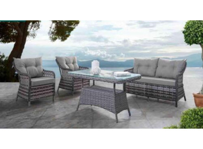 Moderne Gartenmöbel Luxus Sofagarnitur Tisch Hocker Sessel Sitzgruppe