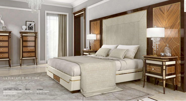 Garnitur Schlafzimmer Doppelbett Bett Luxus Braun Gruppe Set 8tlg