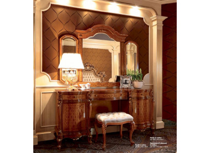 Luxus Schminktisch Spiegel Frisiertisch Braun Schlafzimmer Set