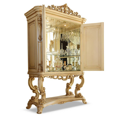  Hausbar Barschrank Bar Luxus Weinregal Weinschrank Schrank Beige Holz 