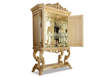  Hausbar Barschrank Bar Luxus Weinregal Weinschrank Schrank Beige Holz 
