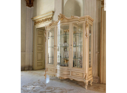 Luxus Vitrine Beige Farbe Perfekte Möbel für Wohnzimmer Holzvitrine