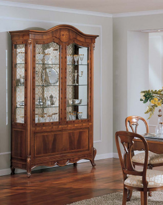 Vitrine Schränke Braun Luxus Wohnzimmer Schrank Holz Glas