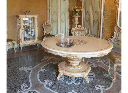 Luxus Esstisch Esszimmertisch Essecke Tisch Esszimmer Holz Beige Rund