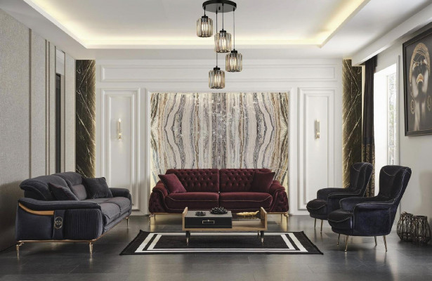 Design Sessel Textil  Wohnzimmer Schwarz Einsitzer Luxus Sessel Polster