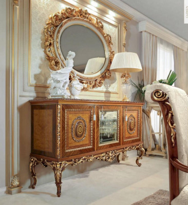 Wandspiegel Spiegel Gold Oval Barock Wohnzimmer Design