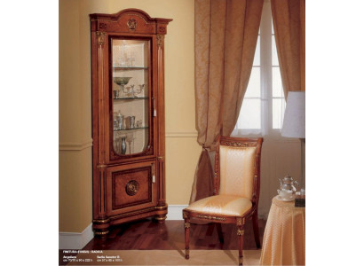 Vitrine Eck Schränke Eckvitrine Holz Wohnzimmer Möbel Braun Barock