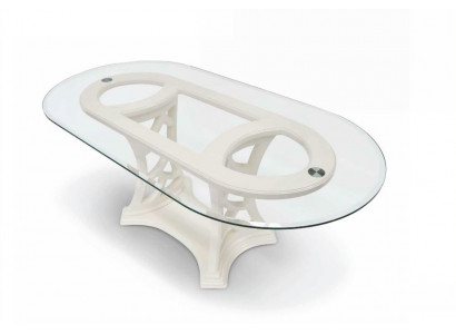 Esstisch Tisch Holz Essecke Esszimmertisch Esszimmer Glas Oval