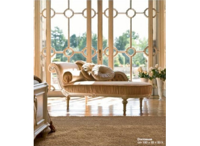 Chaiselounge Liege Chaise Stoff Couch Barock Luxus Beige Polster Club