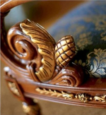 Esszimmerstuhl Stuhl Esszimmer Sessel Luxus Stuhl Stoff Blau