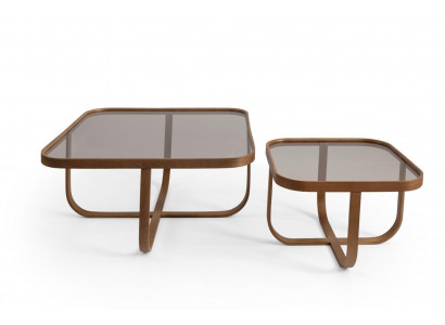 Braun Wohnzimmer Set 2x Couchtische Modern Einrichtung Designer komplett