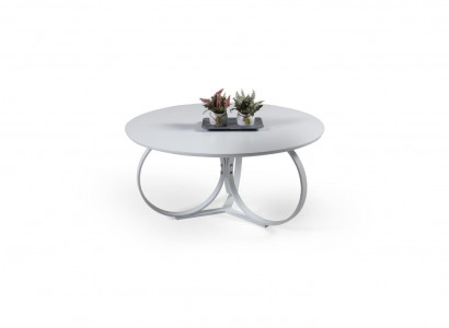 Weiß Couchtisch Rund Wohnzimmer Tisch Designer Einrichtung Modern Möbel