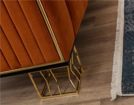 Edelstahl Wohnzimmer Sofagarnitur 3+1 Sitzer Polster Sessel Luxus Sofa