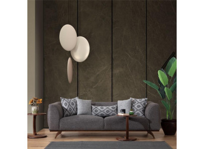 Wohnzimmer Sitzmöbel Stilvoller 3-Sitzer Modernes Holzgestell Edle Couch