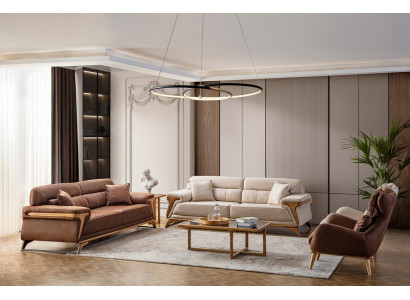 Stilvoll Wohnzimmer Set Besteht aus 2x 3-Sitzer Sofas und 2x Sessel 4tlg