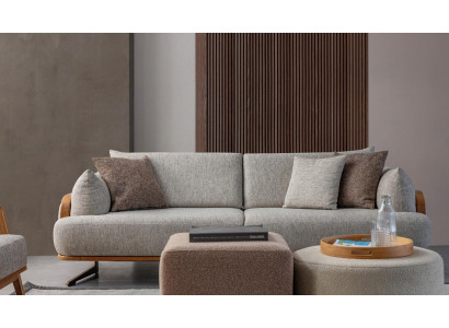 Luxuriöse 3-Sitzer Sofa Helles Farbe Modern Möbel in Wohnzimmer