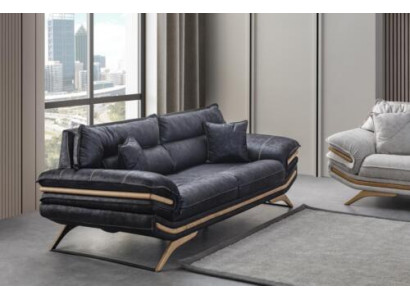Stilvoll 3-Sitzer Sofa Exklusive Schwarz farbe Luxus Möbel in Wohnzimmer