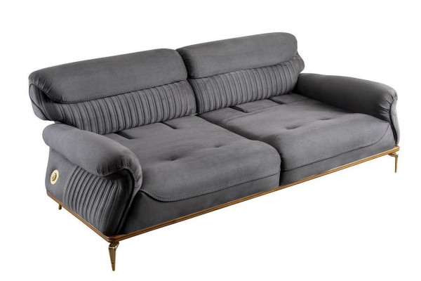 Modern Grau Farbe 3-Sitzer Sofa Komfort und Stil in einem Ensemble