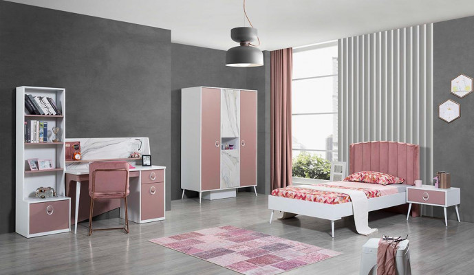 Rosa Lehnstuhl Designer Einsitzer Stuhl Polstersitzer Metallstuhl