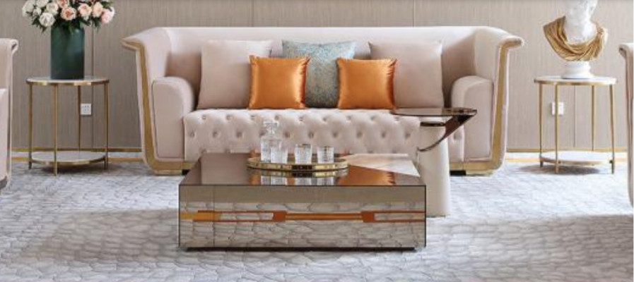 Designer Modern Couchtisch Beistelltisch Sofa Marmor Tisch Glas Kaffeetisch Neu