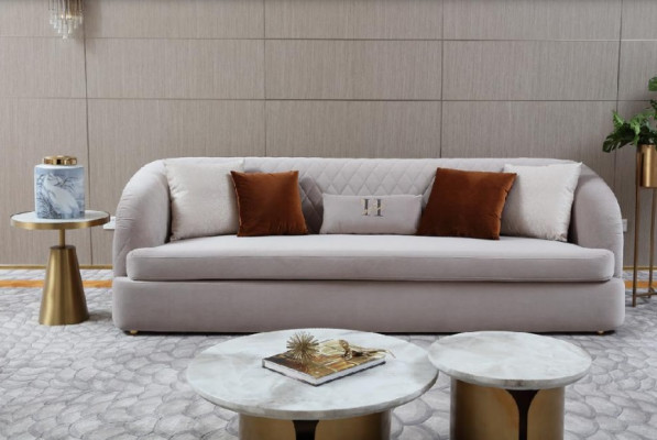 Dreisitzer Textil Couch Polster Design Sofa 3er Sitz Sofas Möbel Big Sofa Neu