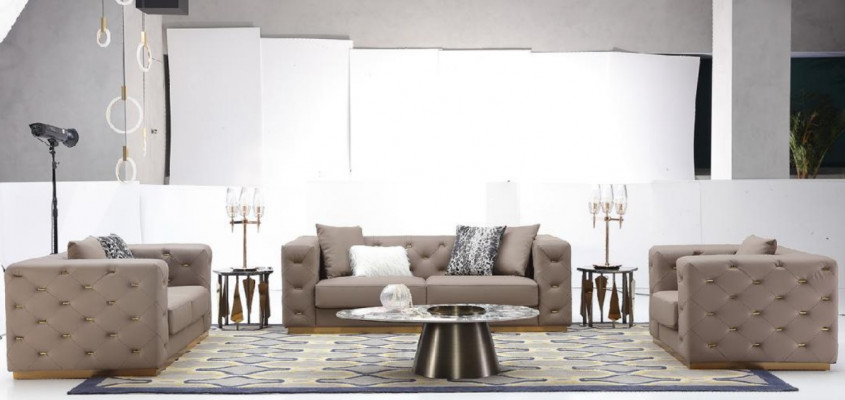 Dreisitzer Couch Polster Design Sofa Moderne Sitz Sofas Chesterfield Luxus Möbel