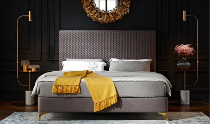 Design Luxus Luxur Polsterbett Designbett Leder Betten Ehebett Doppelbett Bett