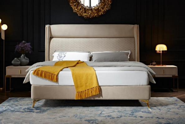 Doppelbett Schlafzimmer Hotel Ehe Luxus Bett 2x Nachttisch 3tlg. Set Betten Neu