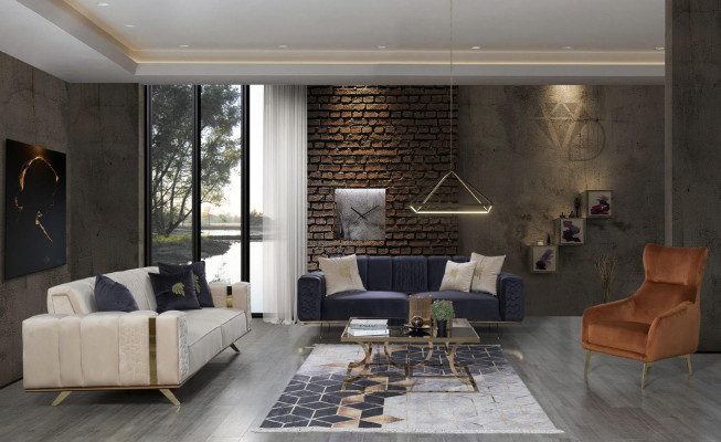 Sessel Einsitzer Luxus Polster Möbel Wohnzimmer Braun Sessel Textil Lounge Neu