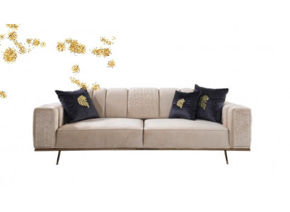 Moderne Sofa 4 Sitz Design Wohnzimmer Polster Holz Polster Moderne Luxus