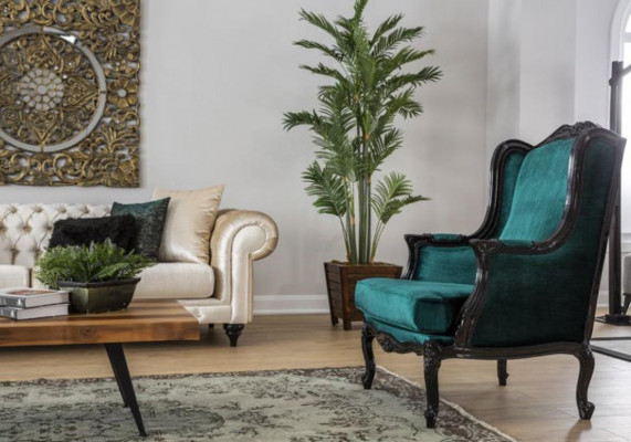 Klassische Sessel Luxus Polster Textil 1Sitzer Polster Einsitzer Moderne Grün