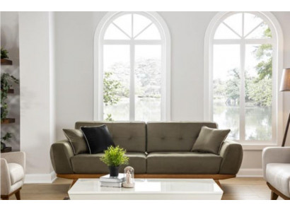 Luxus Dreisitzer Klassische Couch Leder Möbel braun Sofas 3 Sitzer Möbel Stil